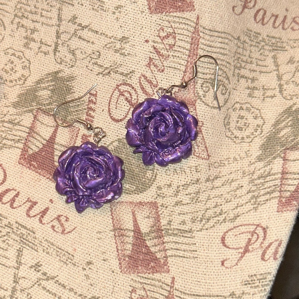 Purple Rose earrings
